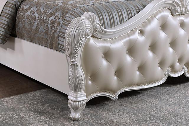 Ventresca 4 & 5 Piece Queen Bedroom Set White & Chrome - Marjories Furniture (Las Vegas, NV)