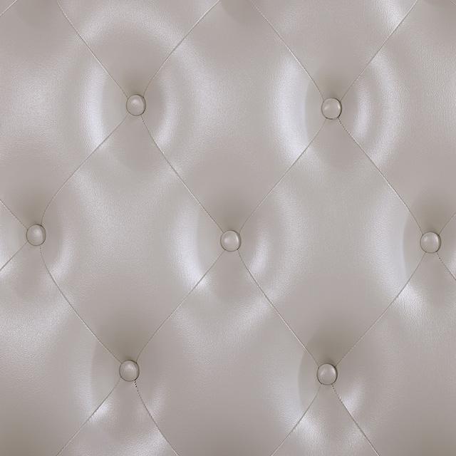 Ventresca E.King & Queen Bed White & Chrome - Marjories Furniture (Las Vegas, NV)