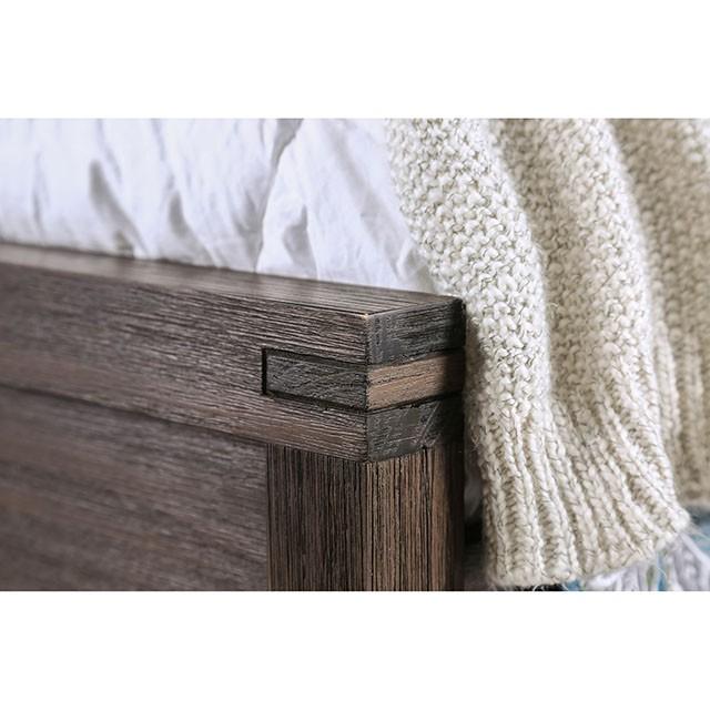 Rexburg Wire-Brushed Rustic Brown E.King & Full Bed - Marjories Furniture (Las Vegas, NV)