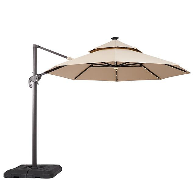 Nuti 10 Ft Round Umbrella w/ LED Light + 37" Large Base - Marjories Furniture (Las Vegas, NV)