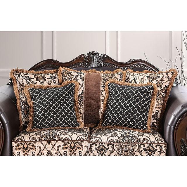 JAMAEL Brown/Espresso Sofa - Marjories Furniture (Las Vegas, NV)
