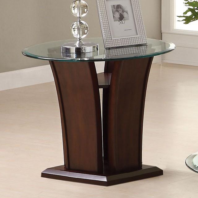 MANHATTAN IV Dark Cherry End Table, Brown Cherry - Marjories Furniture (Las Vegas, NV)