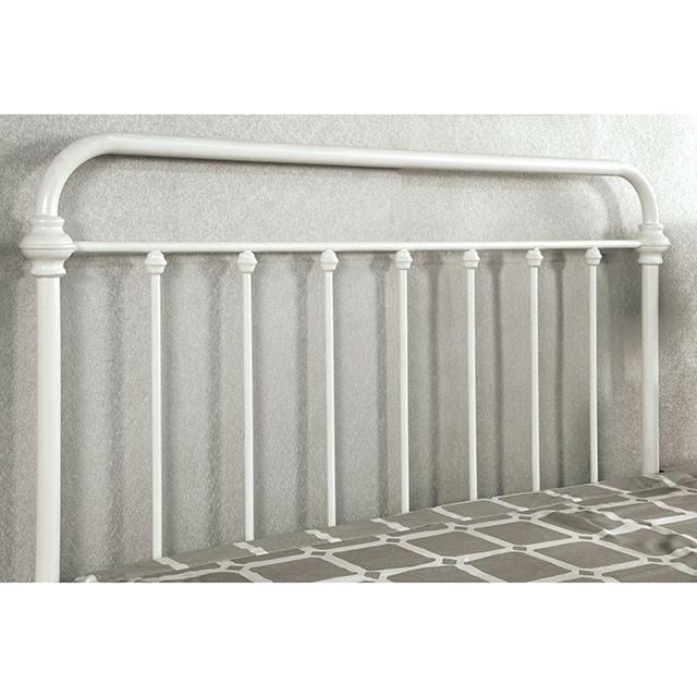 IRIA Vintage White Cal.King, E.King, & Full Bed - Marjories Furniture (Las Vegas, NV)