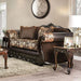 Newdale Brown/Gold Love Seat - Marjories Furniture (Las Vegas, NV)