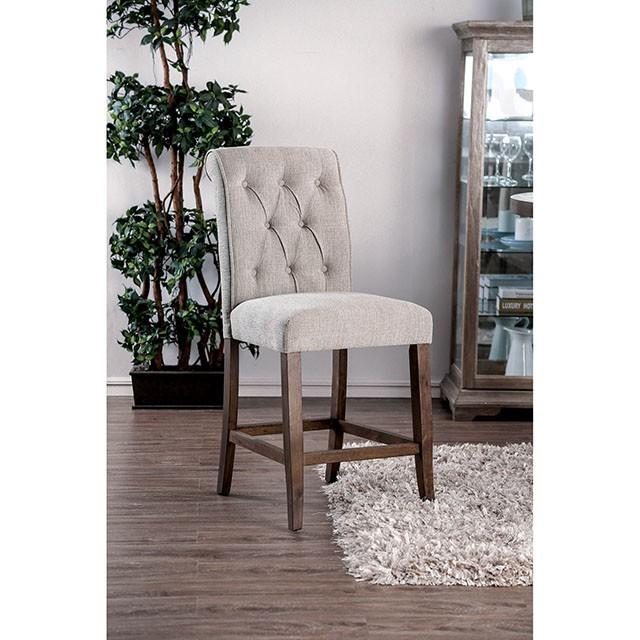 Sania III Beige/Rustic Oak Counter Ht. Chair (2/CTN) - Marjories Furniture (Las Vegas, NV)