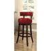 SHIRLEY Dark Oak/Red 29" Bar Stool - Marjories Furniture (Las Vegas, NV)