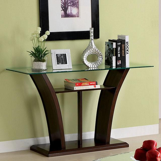 MANHATTAN IV Dark Cherry Sofa Table, Brown Cherry - Marjories Furniture (Las Vegas, NV)