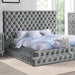 STEFANIA E.King & Queen Bed, Black & Gray - Marjories Furniture (Las Vegas, NV)
