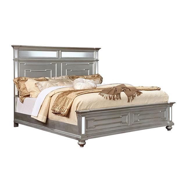Salamanca Silver Cal.King & Queen Bed - Marjories Furniture (Las Vegas, NV)