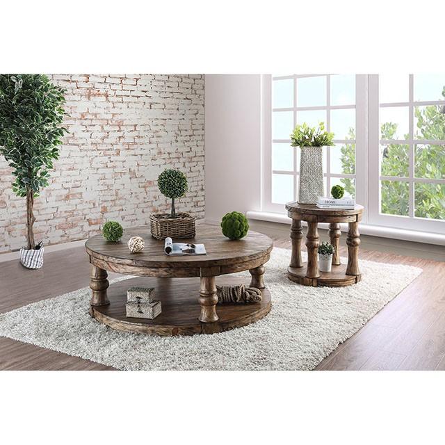 Mika Antique Oak End Table - Marjories Furniture (Las Vegas, NV)