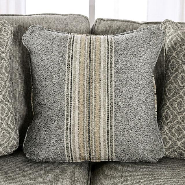 STEPHNEY Loveseat, Gray/Gold - Marjories Furniture (Las Vegas, NV)