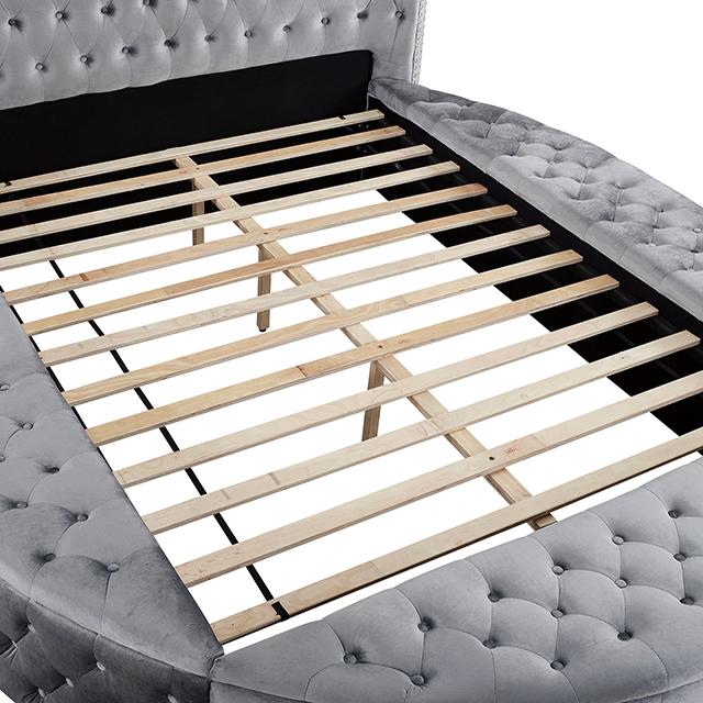 SANSOM E.King & Queen Bed, Black, Blue, & Grey - Marjories Furniture (Las Vegas, NV)