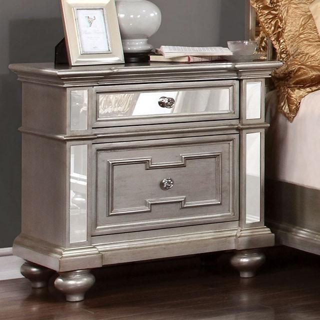 Salamanca Silver Night Stand - Marjories Furniture (Las Vegas, NV)