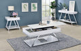 TITUS End Table, White/Chrome - Marjories Furniture (Las Vegas, NV)