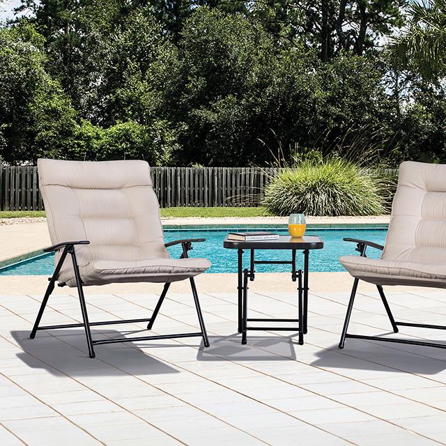 Bastia 3 Pc. Conversation Set Teal & Beige - Marjories Furniture (Las Vegas, NV)