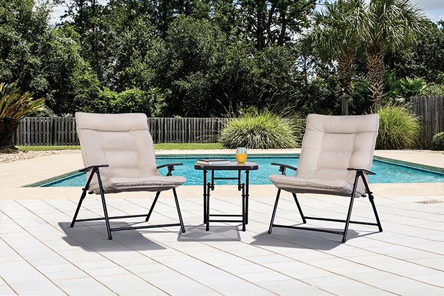 Bastia 3 Pc. Conversation Set Teal & Beige - Marjories Furniture (Las Vegas, NV)