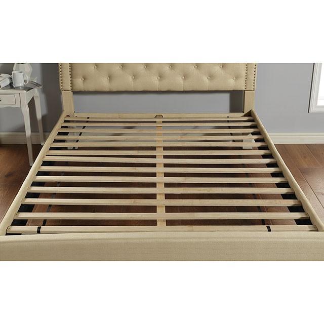 Aubree Bed Beige - Marjories Furniture (Las Vegas, NV)
