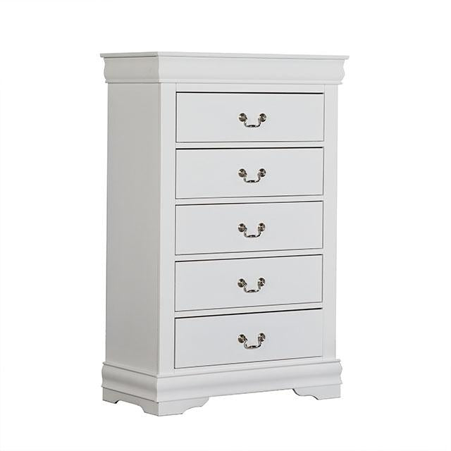 Louis Philippe Chest White - Marjories Furniture (Las Vegas, NV)