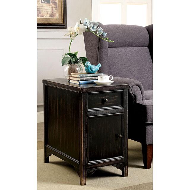 MEADOW Antique Black Side Table - Marjories Furniture (Las Vegas, NV)