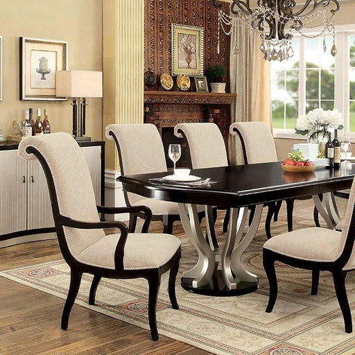 Ornette Espresso/Champagne Dining Table - Marjories Furniture (Las Vegas, NV)