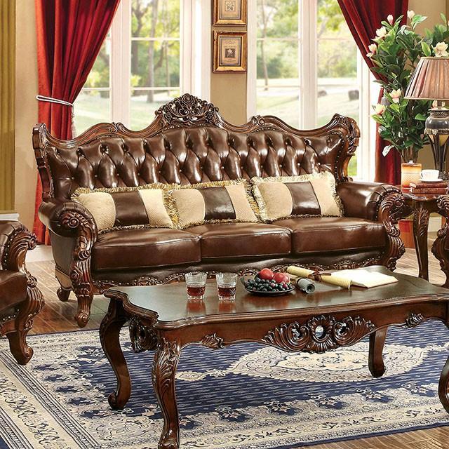 Jericho Brown/Dark Oak Sofa - Marjories Furniture (Las Vegas, NV)