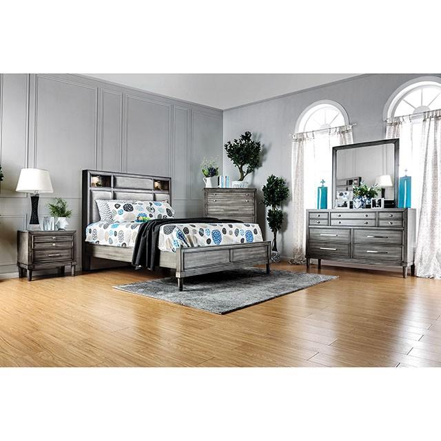 DAPHNE Gray Queen Bed - Marjories Furniture (Las Vegas, NV)