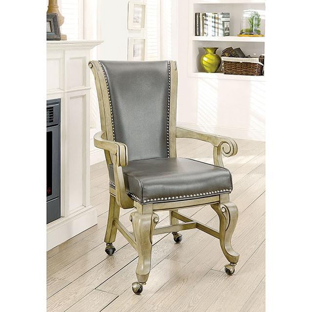 MELINA Gray Arm Chair - Marjories Furniture (Las Vegas, NV)