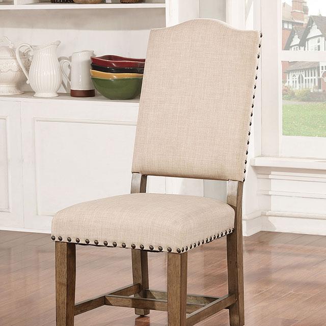 Julia Light Oak/Ivory Side Chair (2/CTN) - Marjories Furniture (Las Vegas, NV)