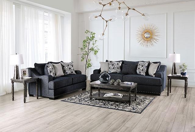 SONORA Loveseat, Dark Navy - Marjories Furniture (Las Vegas, NV)