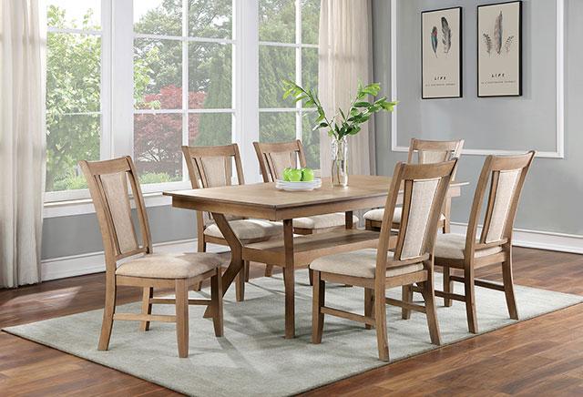 UPMINSTER Side Chair (2/CTN), Natural Tone/Beige - Marjories Furniture (Las Vegas, NV)