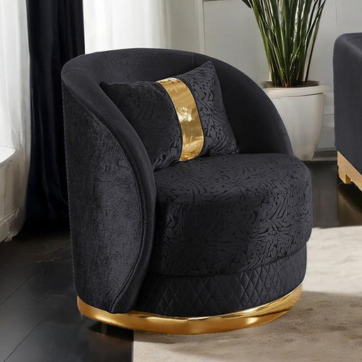 Valdosta Chair Black & Beige - Marjories Furniture (Las Vegas, NV)