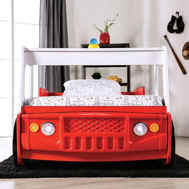 FIERSTALL Twin Bed, Red - Marjories Furniture (Las Vegas, NV)