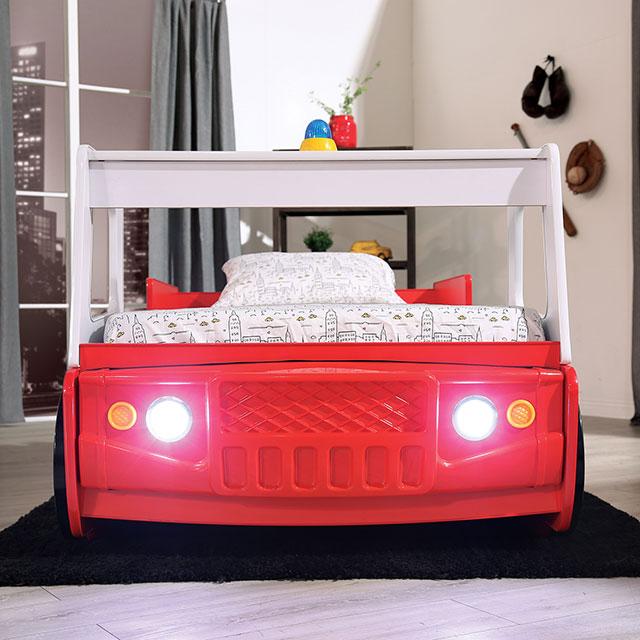 FIERSTALL Twin Bed, Red - Marjories Furniture (Las Vegas, NV)