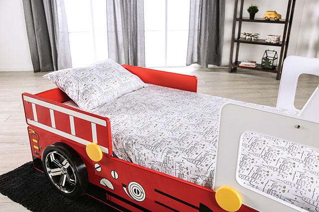 FIERSTALL Twin Bed, Red - Marjories Furniture (Las Vegas, NV)