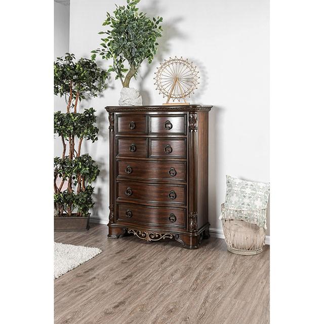 Menodora Brown Cherry Chest - Marjories Furniture (Las Vegas, NV)