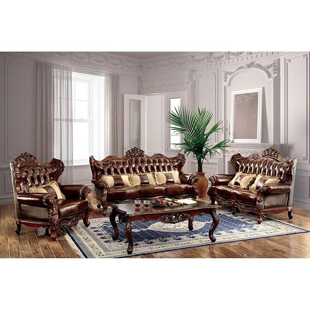 Jericho Brown/Dark Oak Sofa - Marjories Furniture (Las Vegas, NV)