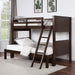 STAMOS Full/Full, Twin/Full, & Twin/twin Bunk Bed, Walnut - Marjories Furniture (Las Vegas, NV)