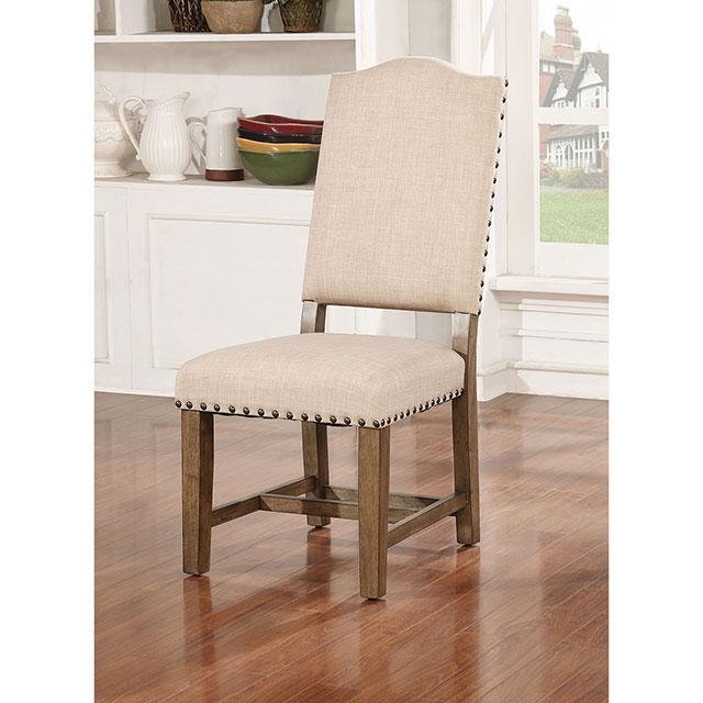 Julia Light Oak/Ivory Side Chair (2/CTN) - Marjories Furniture (Las Vegas, NV)