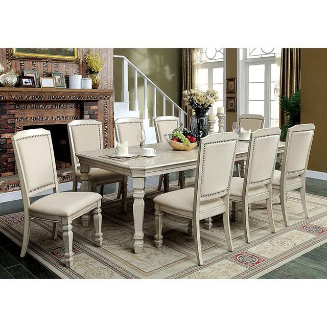 HOLCROFT Antique White/Ivory Dining Table - Marjories Furniture (Las Vegas, NV)
