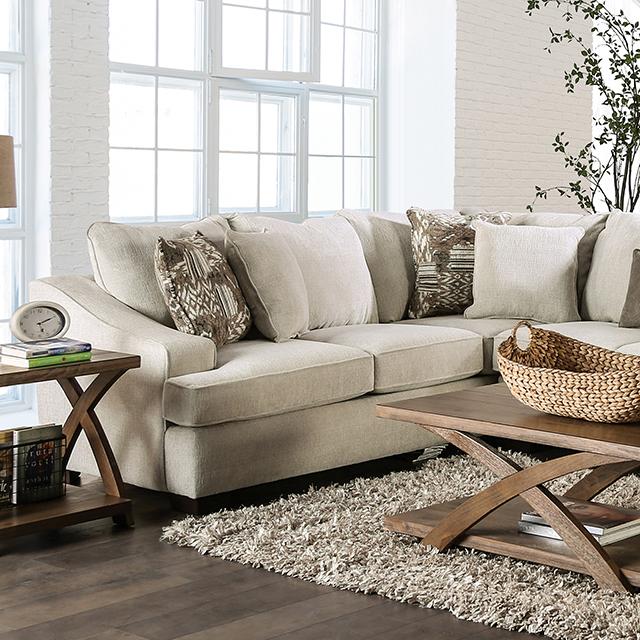 MORNINGTON Sectional, Ivory/Brown - Marjories Furniture (Las Vegas, NV)