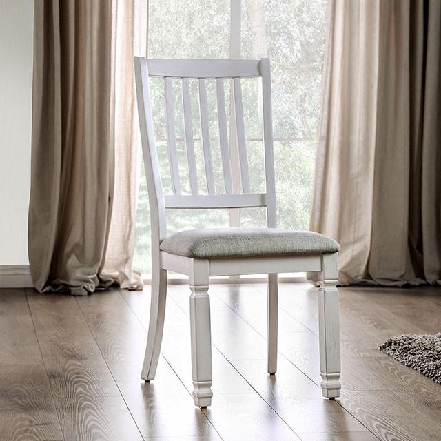 Kaliyah Vintage White/Light Gray Side Chair (2/CTN) - Marjories Furniture (Las Vegas, NV)