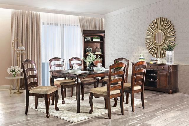 Townsville Dark Walnut/Tan Side Chair (2/CTN) - Marjories Furniture (Las Vegas, NV)