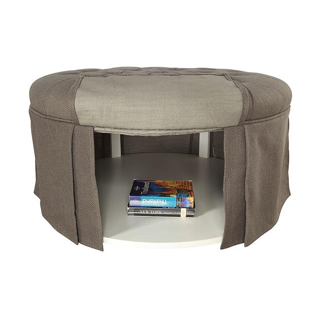 Claes Round Ottoman Gray - Marjories Furniture (Las Vegas, NV)