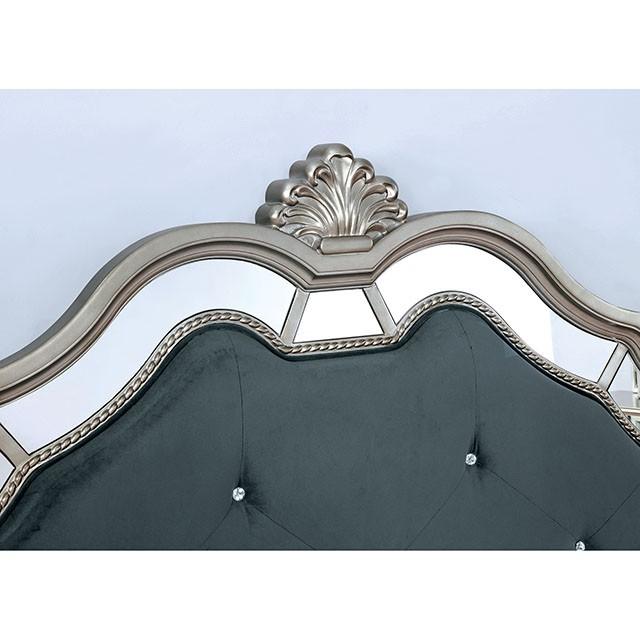 Azha Silver/Gray Queen Bed - Marjories Furniture (Las Vegas, NV)