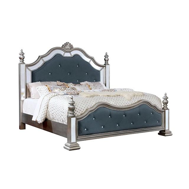 Azha Silver/Gray Queen Bed - Marjories Furniture (Las Vegas, NV)