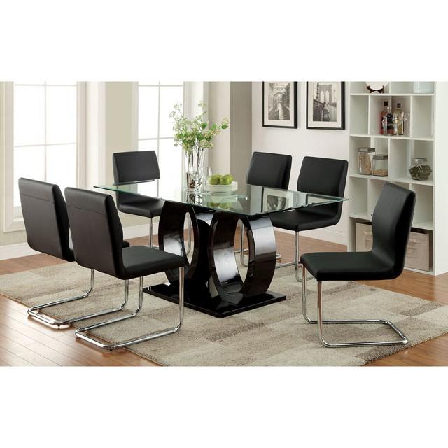 LODIA I Black Dining Table - Marjories Furniture (Las Vegas, NV)