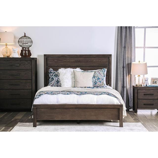 Rexburg Wire-Brushed Rustic Brown E.King & Full Bed - Marjories Furniture (Las Vegas, NV)