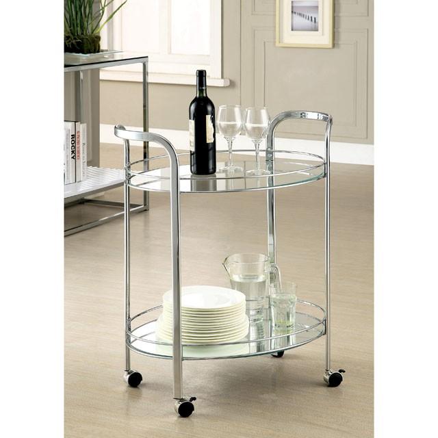 LOULE Chrome Serving Cart - Marjories Furniture (Las Vegas, NV)