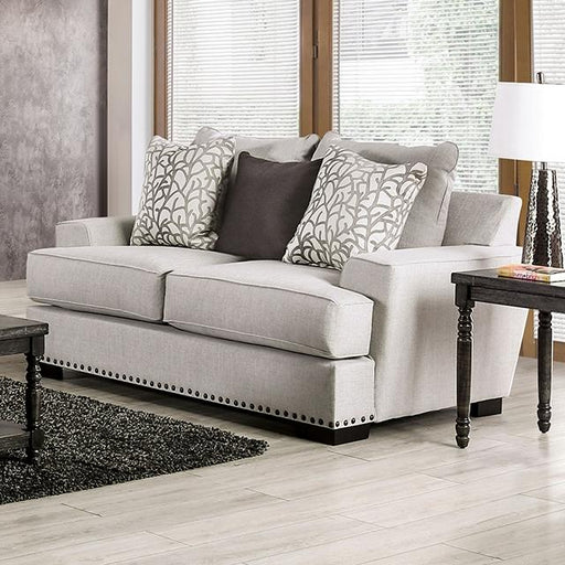 PICOTEE Loveseat, Light Gray/Black - Marjories Furniture (Las Vegas, NV)