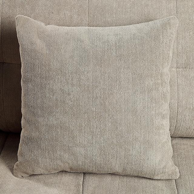LYNDA Loveseat w/ Pillows, Light Gray - Marjories Furniture (Las Vegas, NV)